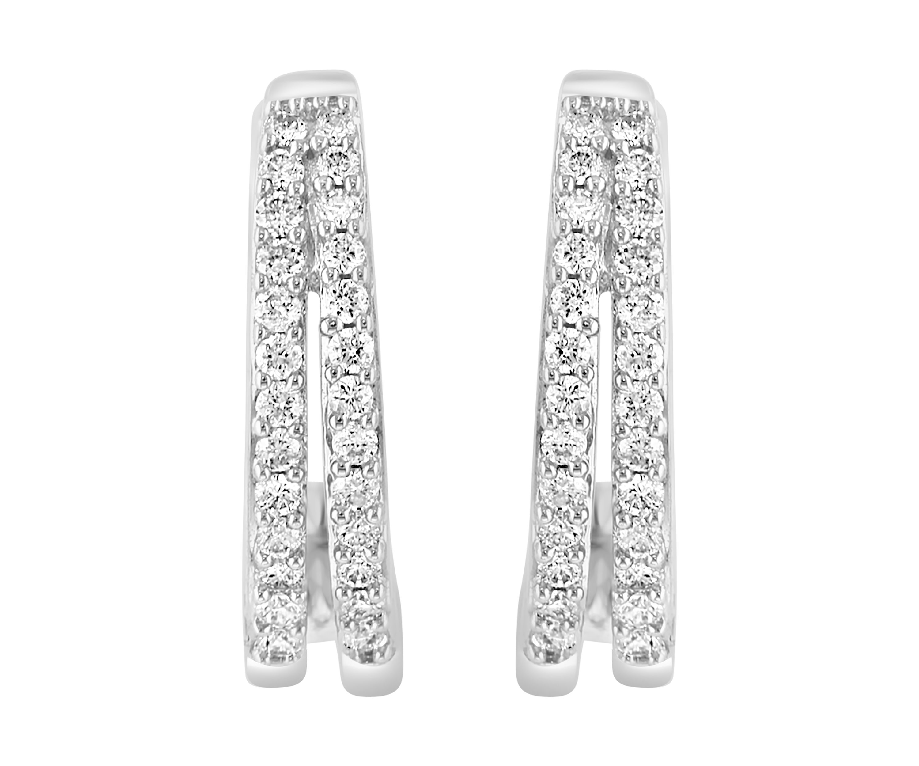 3/8 ct. t.w Diamond Hoop Earrings in Sterling Silver