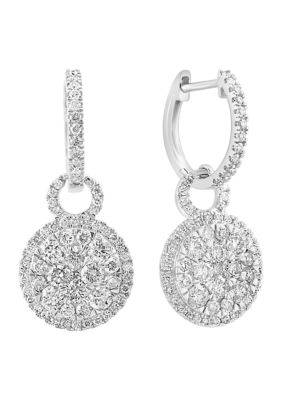 Effy 1.90 ct. t.w. Diamond Drop Hoop Earrings in 14K White Gold -  5400452VF0IN29DD3