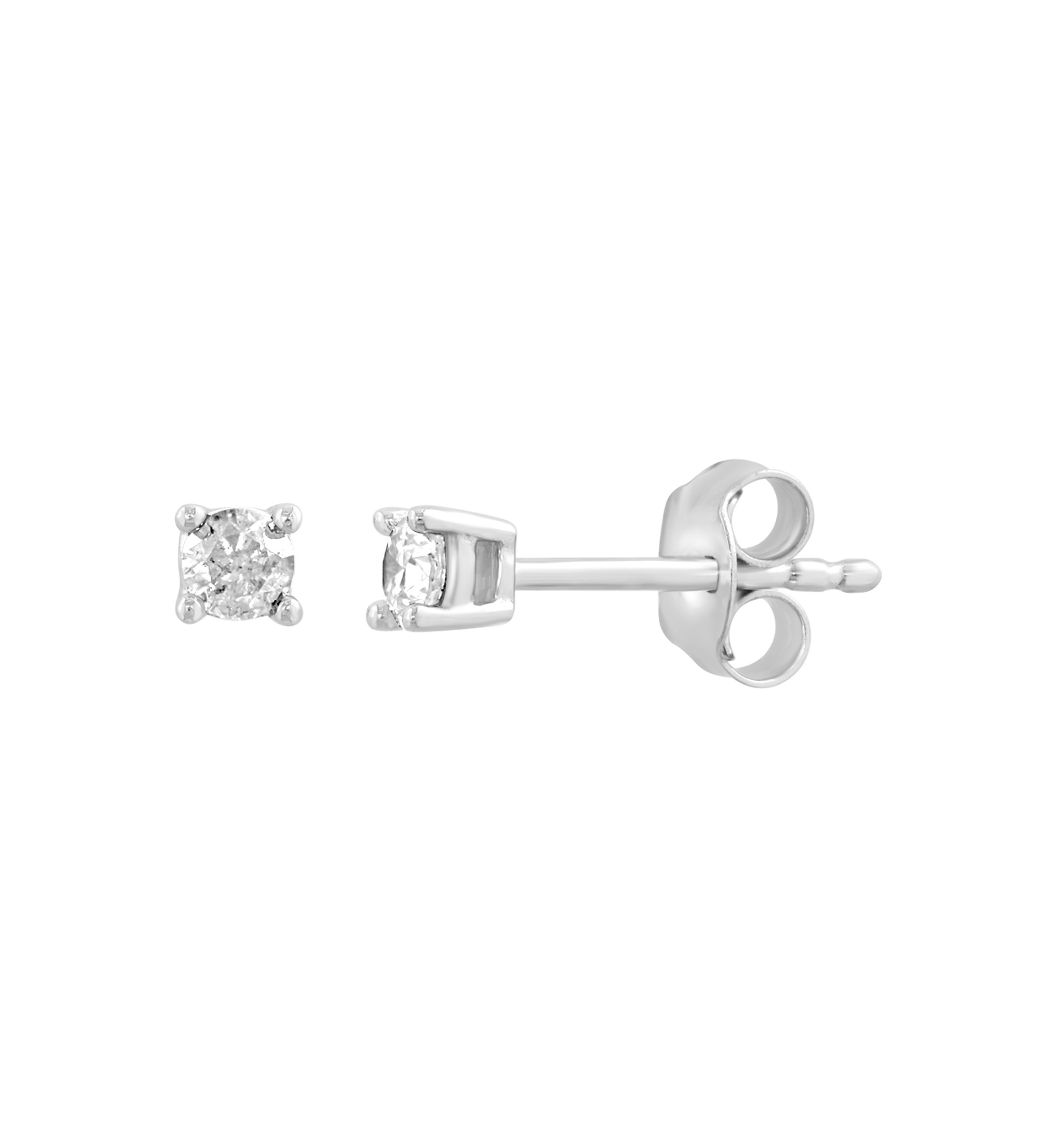 Sterling Silver Diamond Earrings