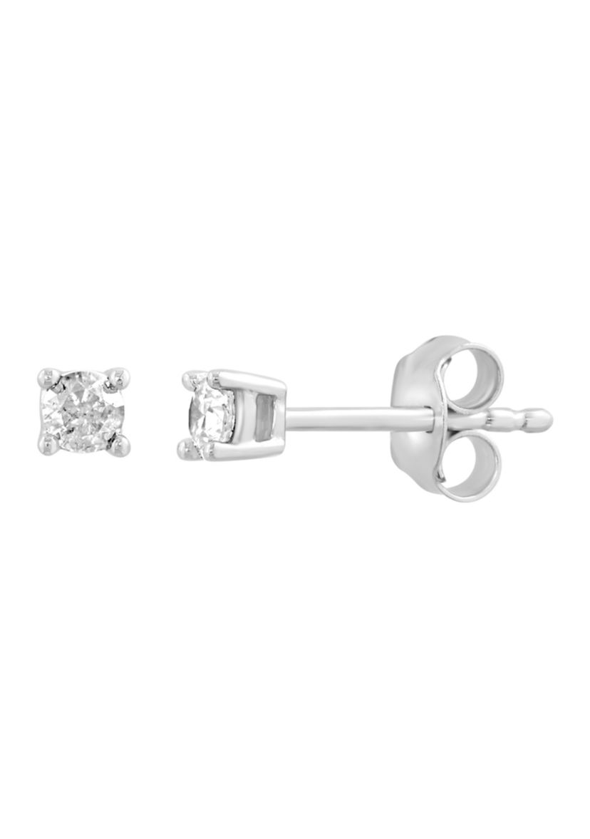 Sterling Silver Diamond Earrings