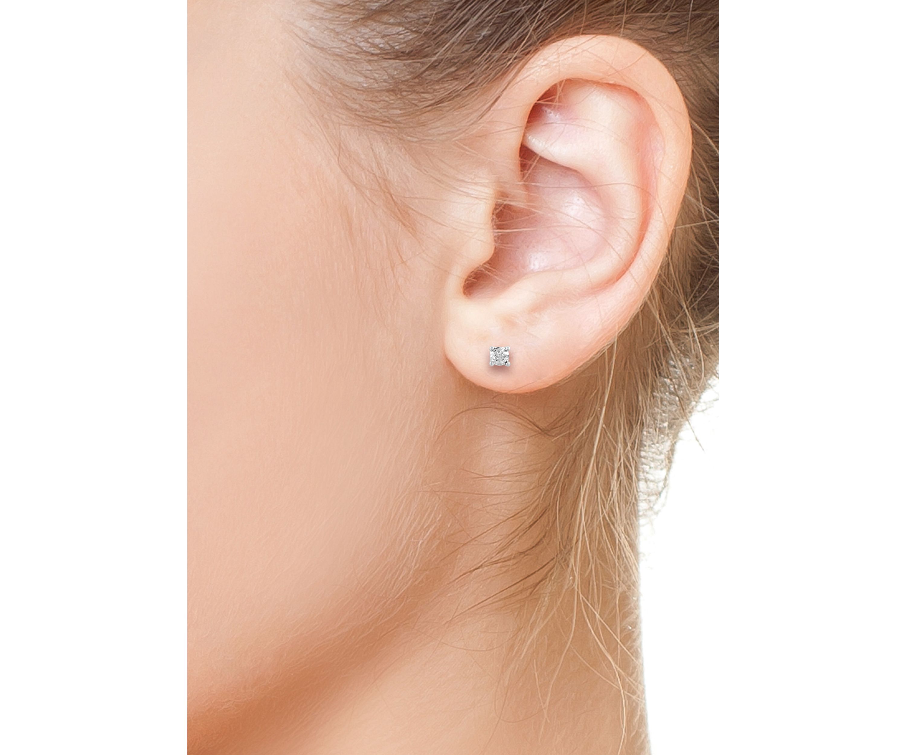 Sterling Silver Diamond Earrings