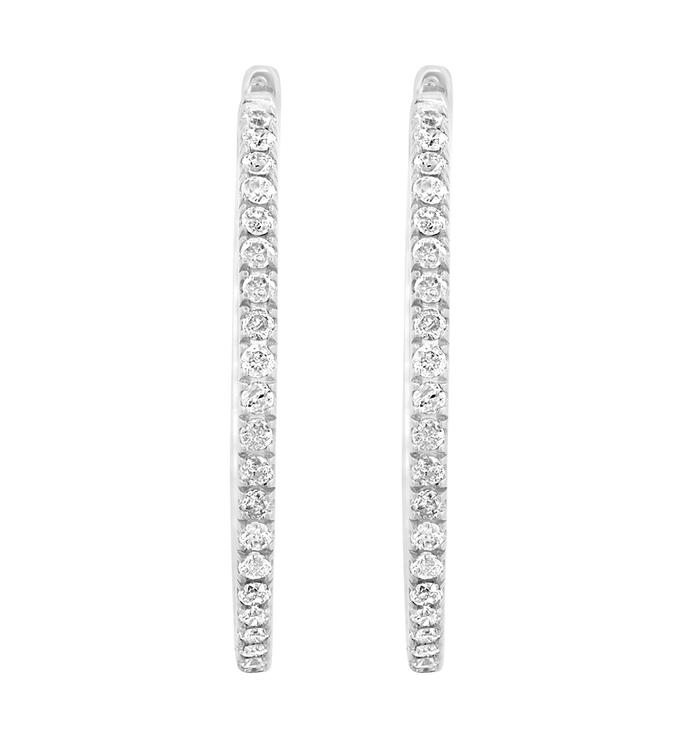 Sterling Silver Diamond Hoops