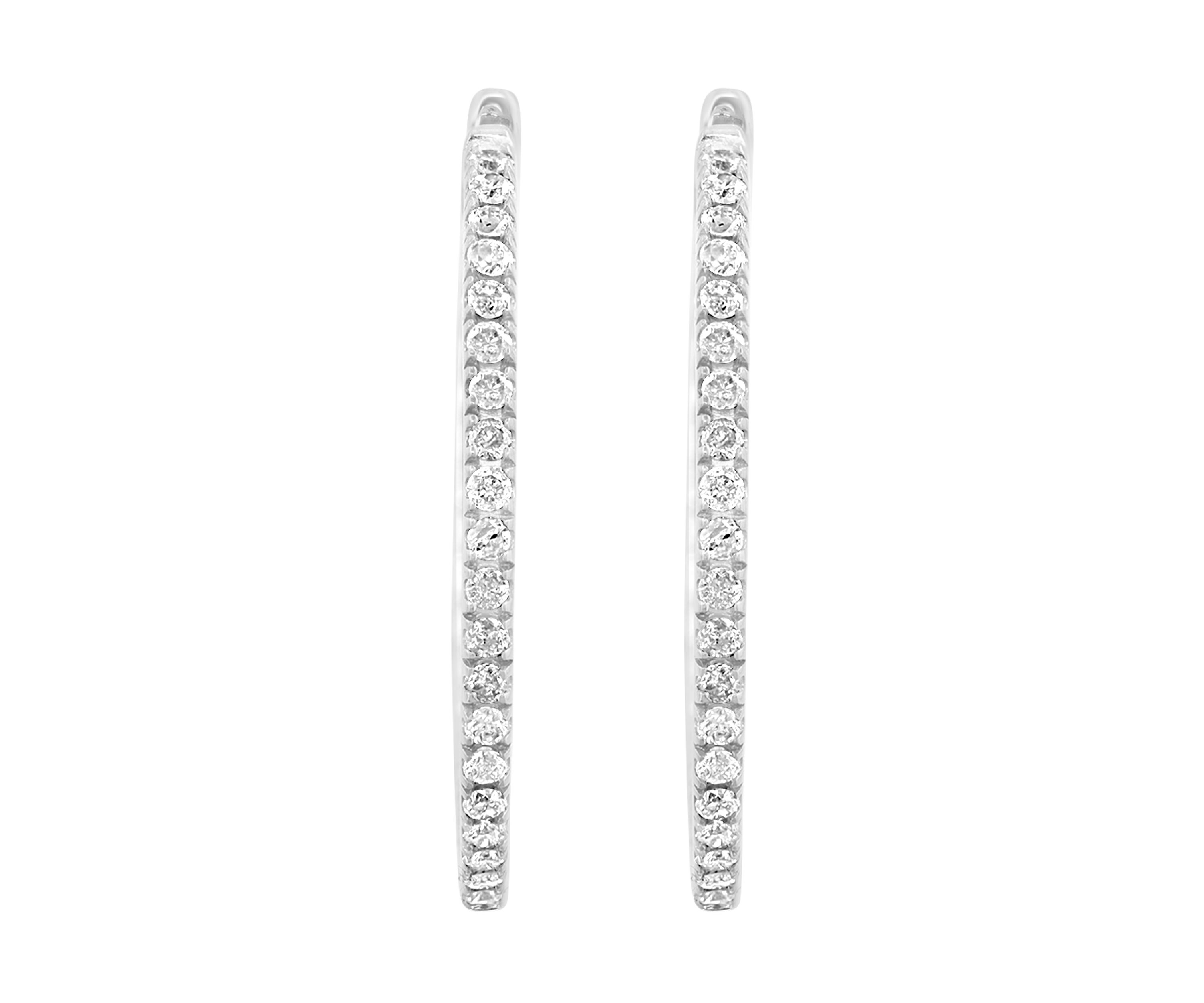 Sterling Silver Diamond Hoops
