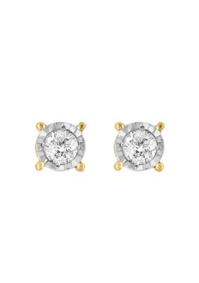 Effy 1/5 Ct. T.w. Diamond Earrings In Gold Plated Sterling Silver