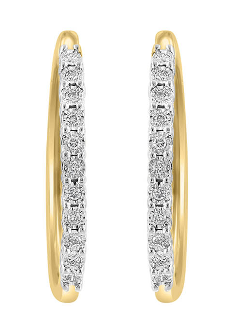 Effy® 1/4 ct. t.w. Diamond Hoop Earrings in