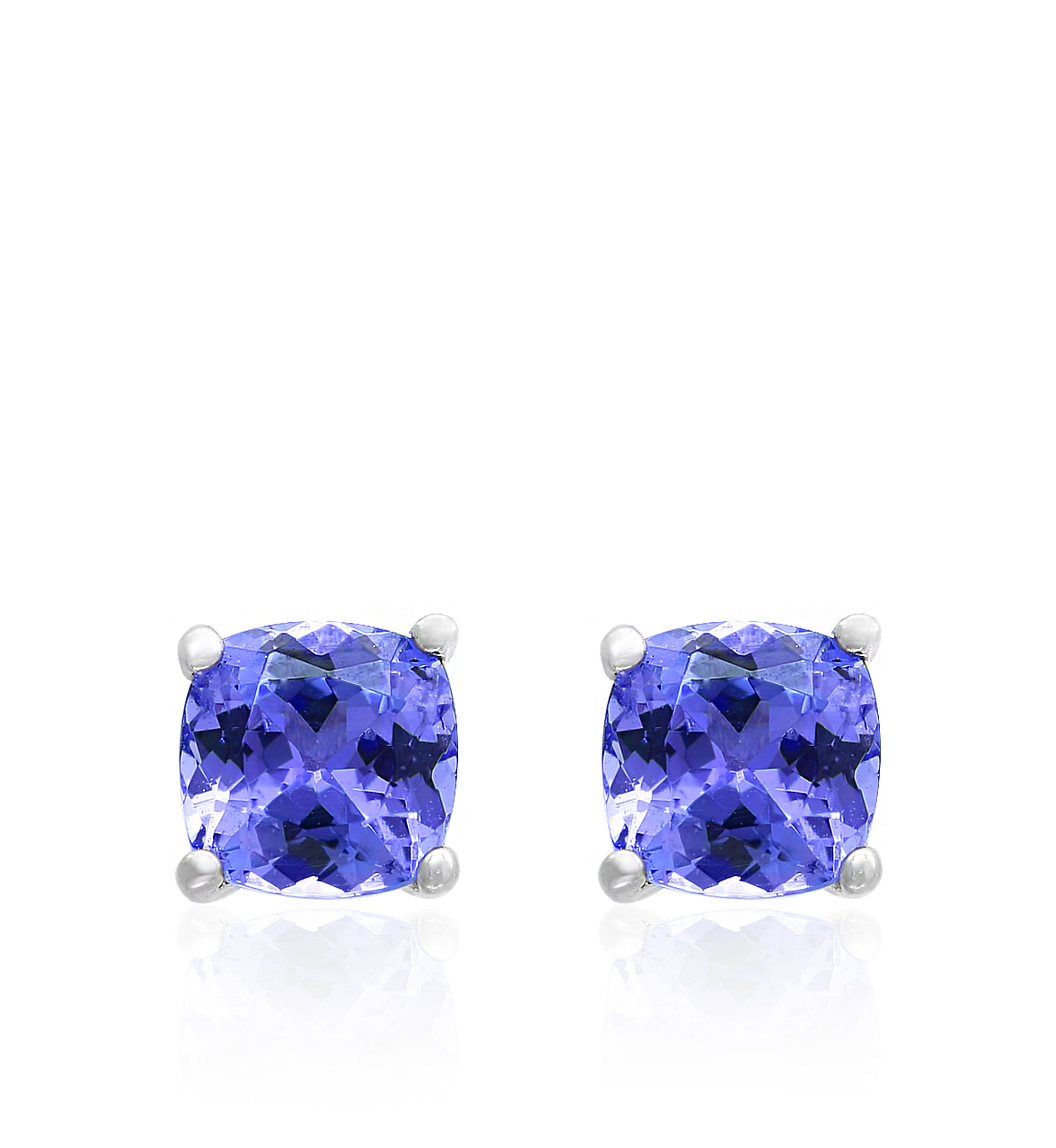 Tanzanite Stud Earrings in Sterling Silver