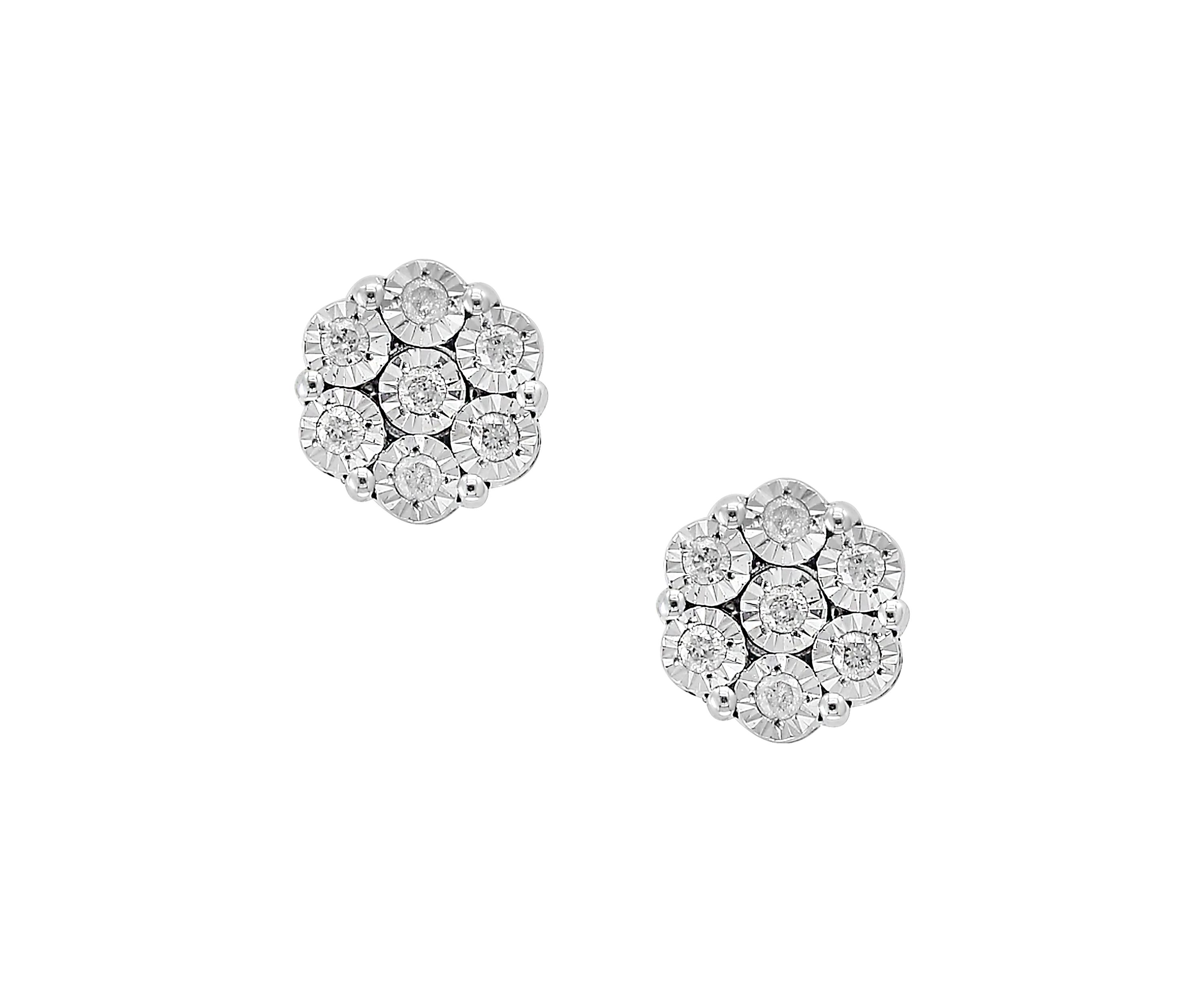  1/6 ct. t.w. Diamond Earrings in Sterling Silver