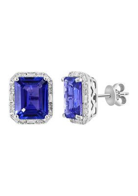 Effy 3/8 Ct. T.w. Tanzanite, 5.81 Ct. T.w. Diamond Earrings In 14K White Gold -  0191120822129