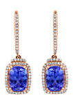 1/3 ct. t.w. Diamond and 2.76 ct. t.w. Tanzanite Earrings in 14K Rose Gold