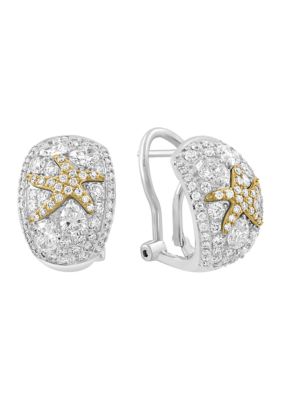 Effy 14K White and Yellow Gold Lab Grown Diamond Earrings