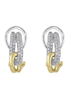 Effy 1/3 Ct. T.w. Diamond Hoop Earrings In 14K Two-Tone Gold
