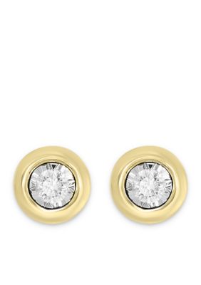 Effy 1/5 Ct. T.w. Diamond Bezel Illusion Earrings In 14K Yellow Gold -  0191120136783