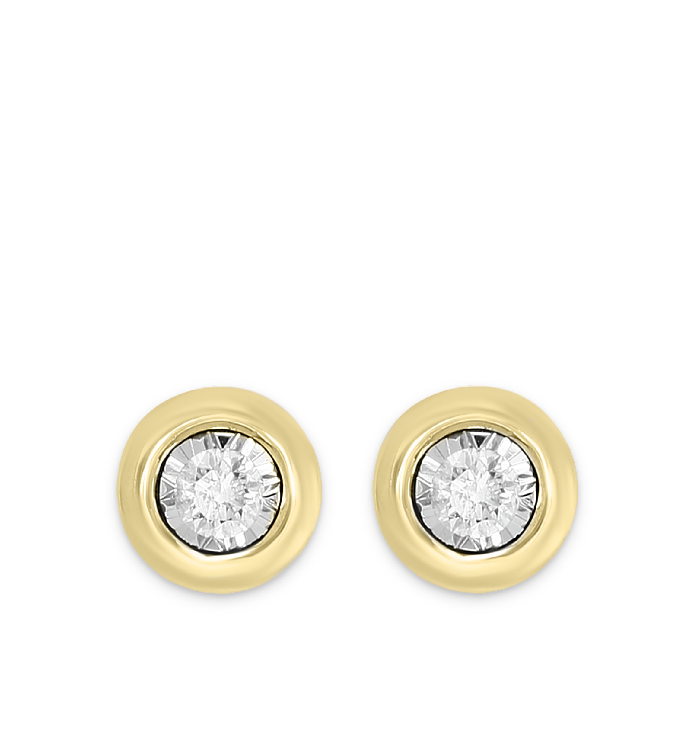 1/5 ct. t.w. Diamond Bezel Illusion Earrings in 14K Yellow Gold