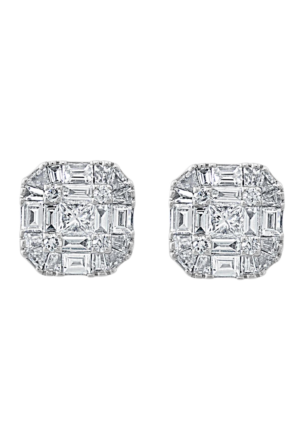 1/2 ct. t.w. Diamond Earrings in 14K White Gold