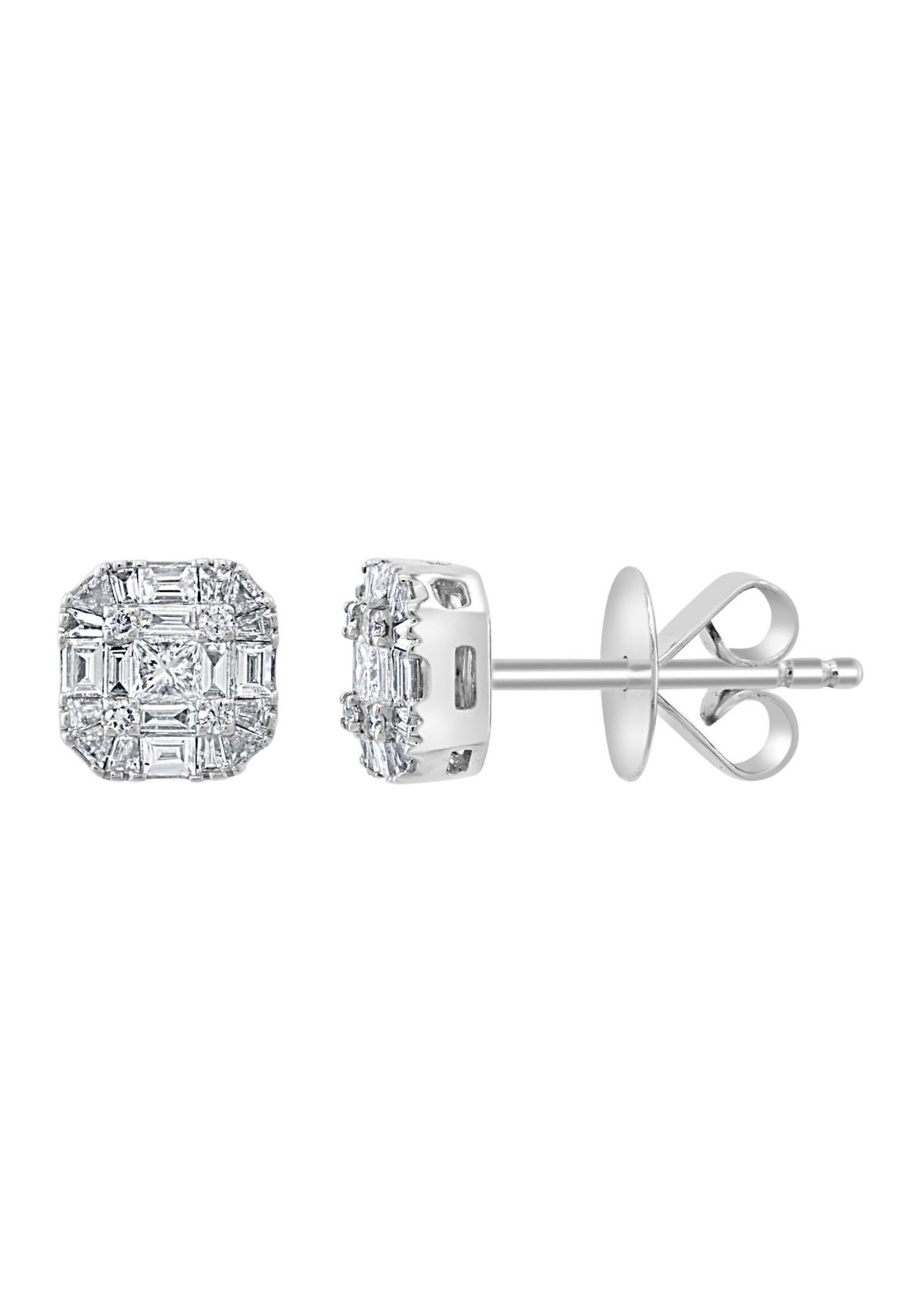 1/2 ct. t.w. Diamond Earrings in 14K White Gold