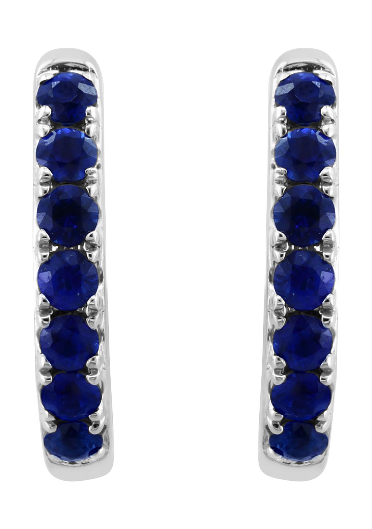 Natural Sapphire Earrings in 14K White Gold