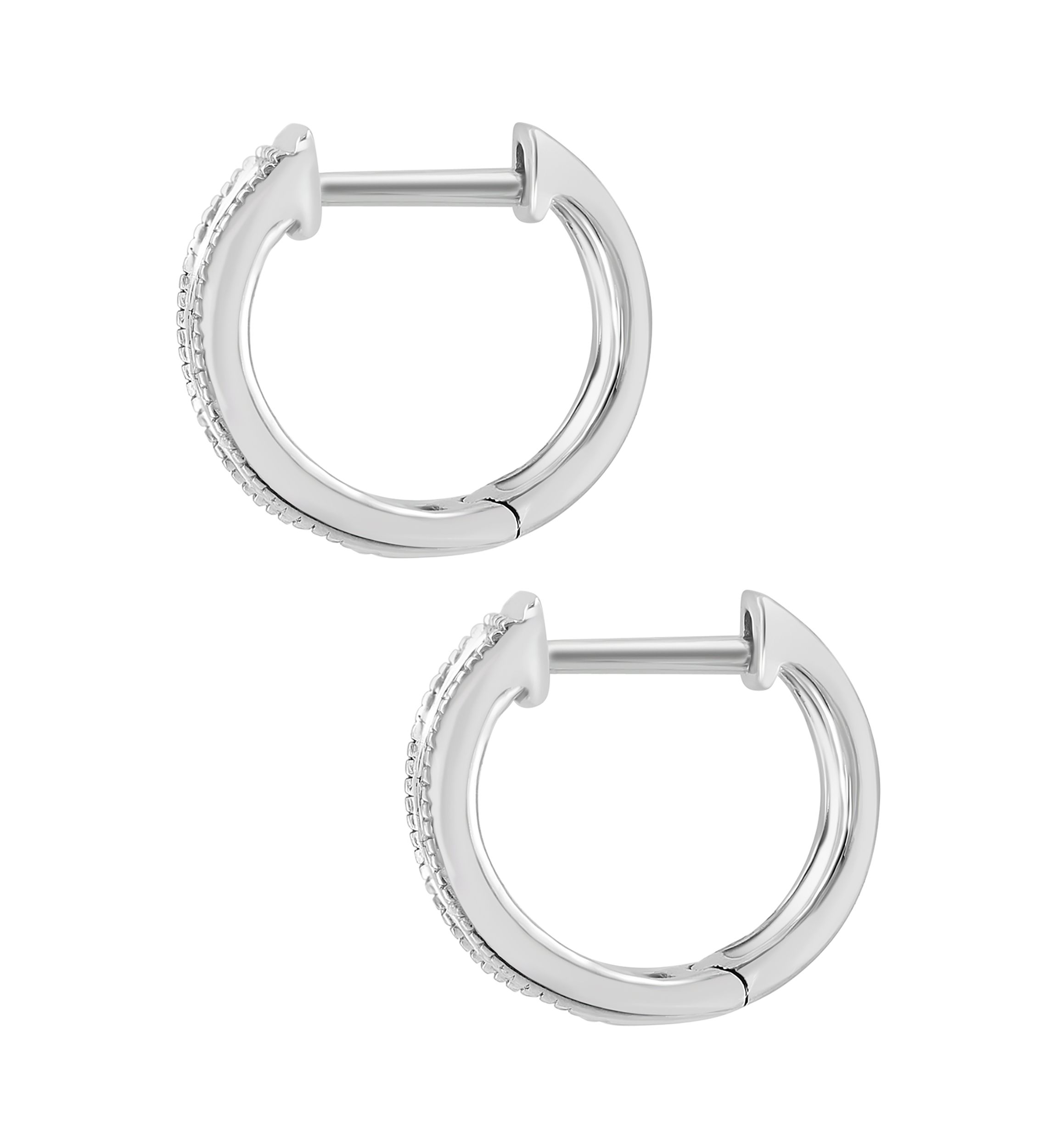 1/5 ct. t.w. Diamond Hoop Earrings in 14K White Gold 