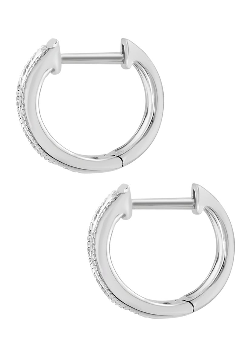 1/5 ct. t.w. Diamond Hoop Earrings in 14K White Gold 