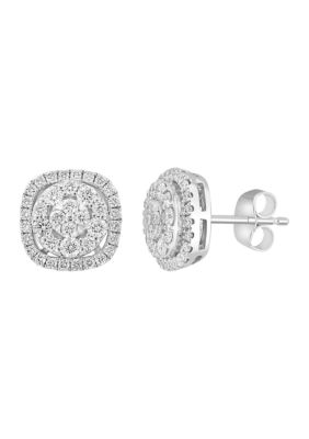 Effy 5/8 Ct. T.w. Diamond Button Earrings In 14K White Gold