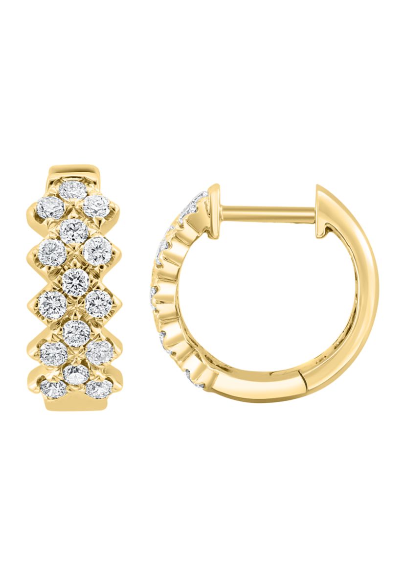Diamond Earrings in 14K Yellow Gold