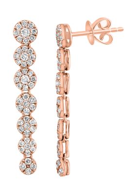 Effy Diamond Drop Earrings In 14K Rose Gold