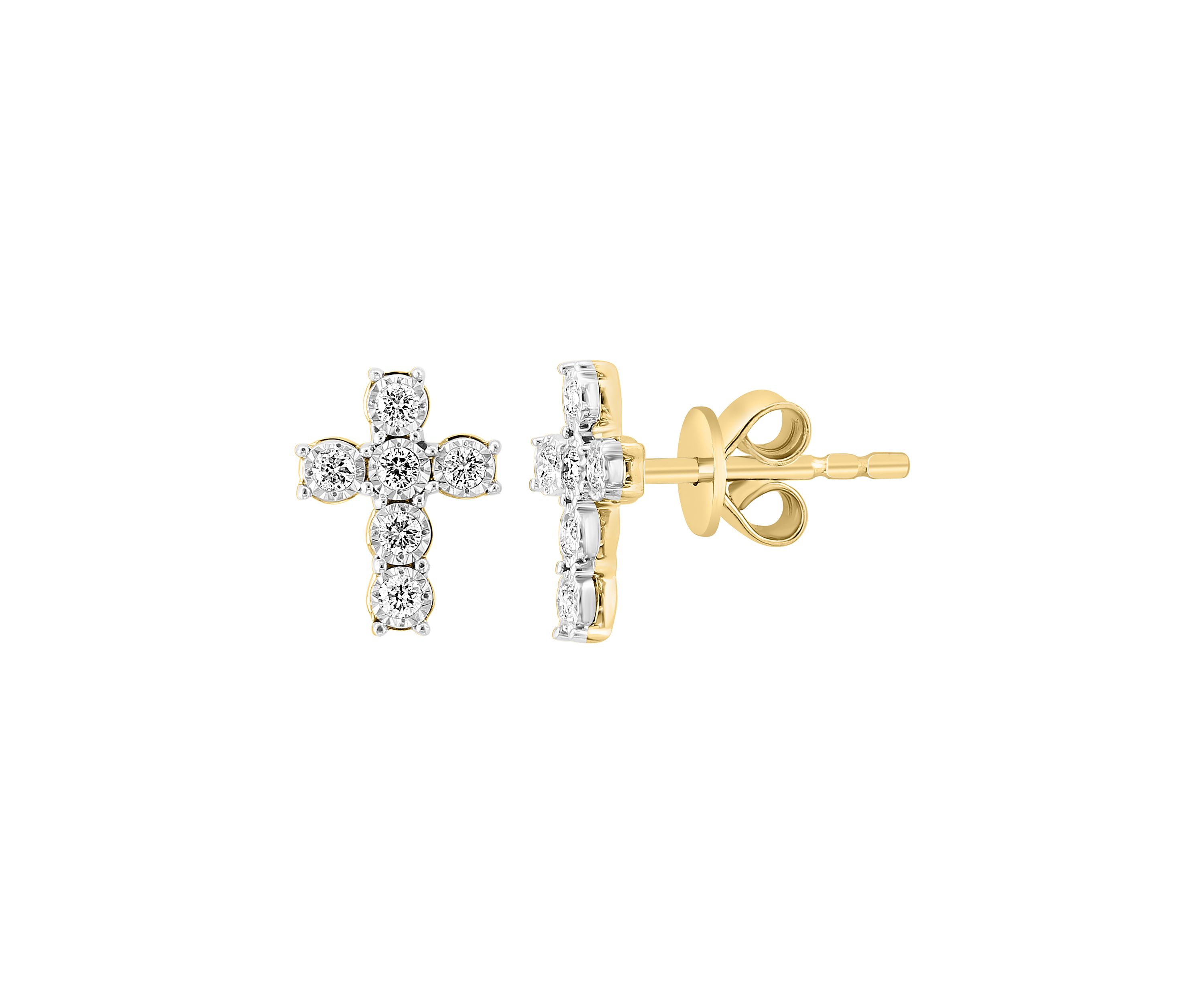 1/5 ct. t.w. Diamond Earrings in 14K White and Yellow Gold