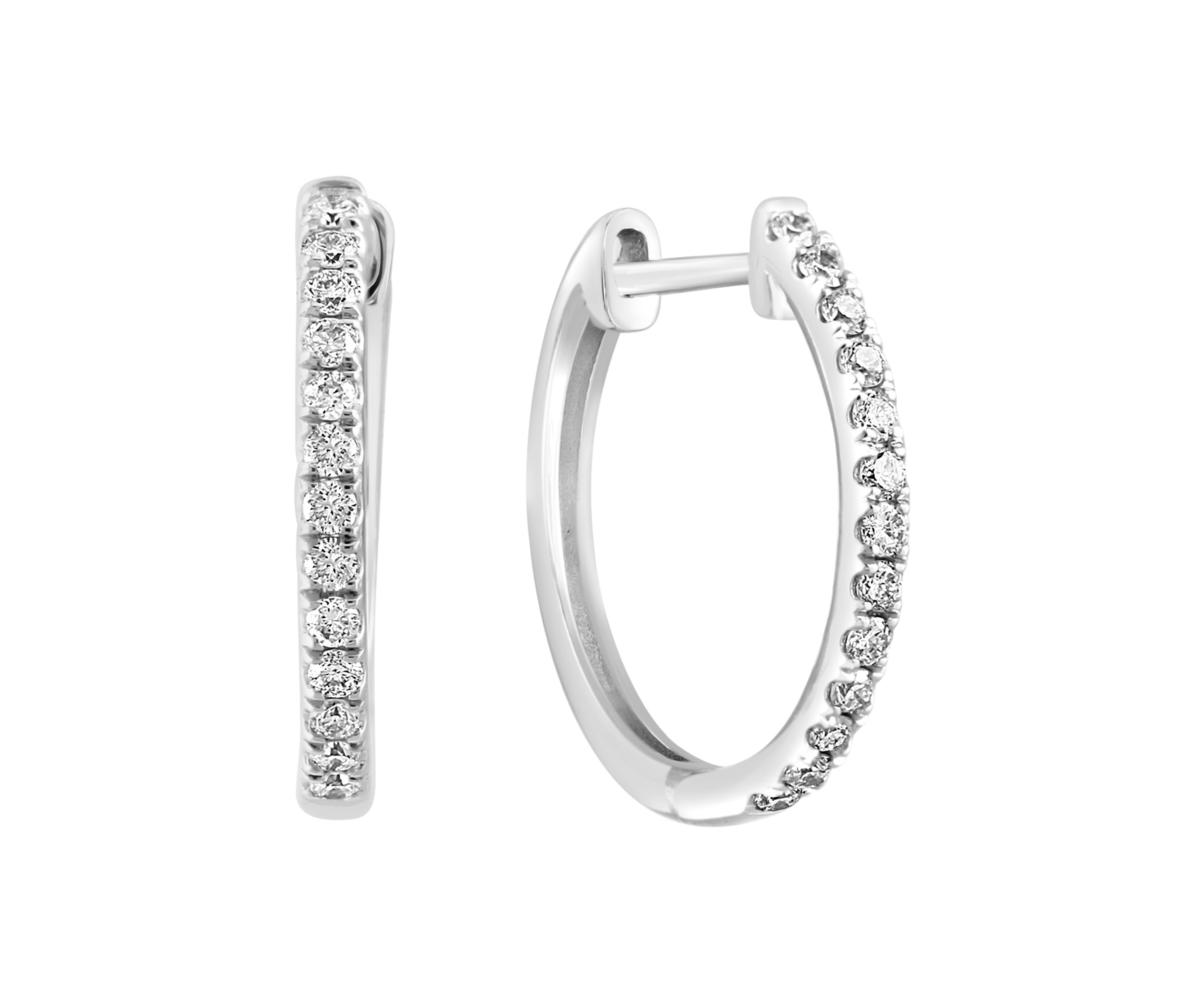 1/5 ct. t.w. Diamond Hoop Earrings in 14K White Gold