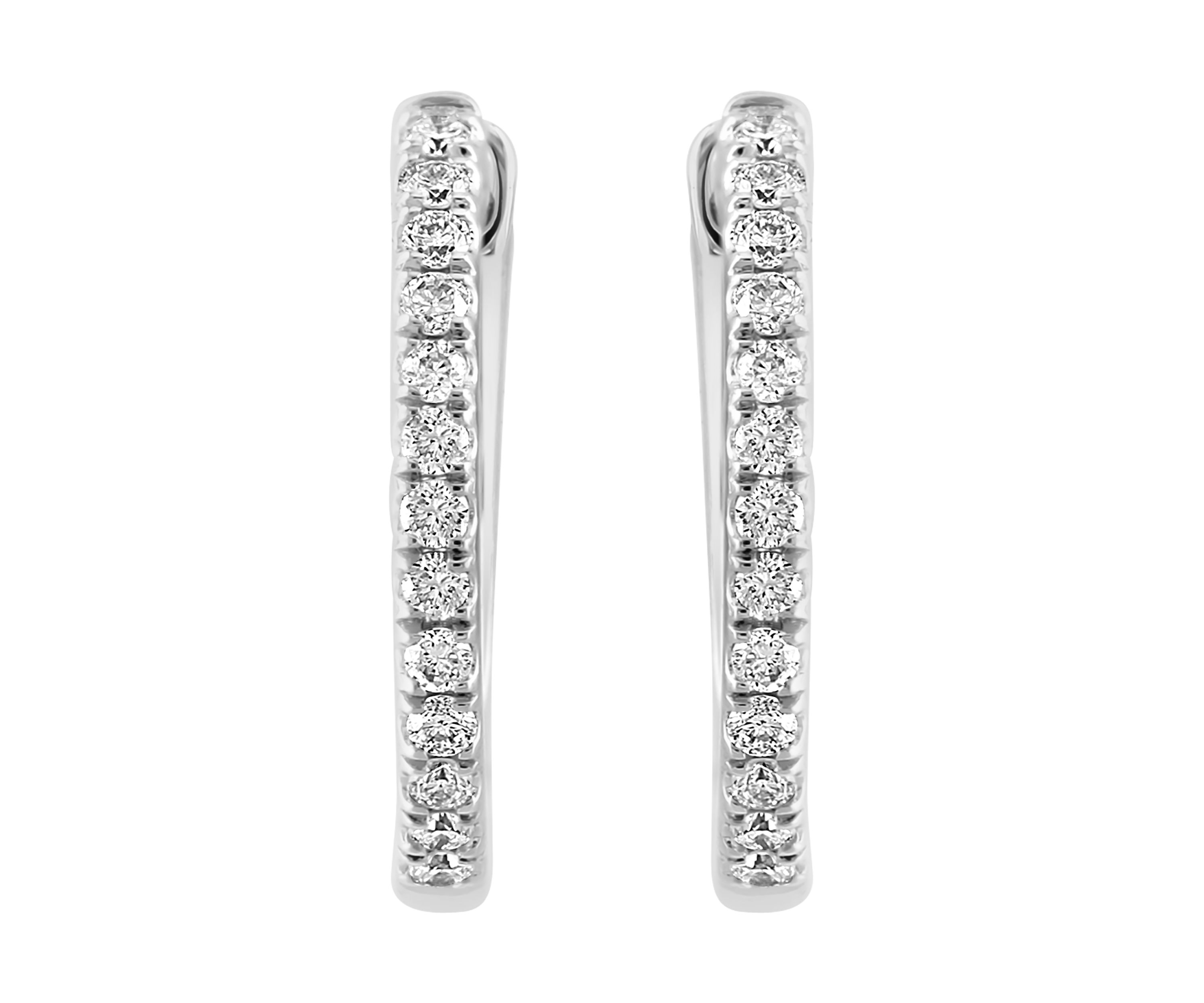 1/5 ct. t.w. Diamond Hoop Earrings in 14K White Gold