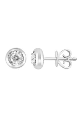Effy 1/4 Ct. T.w. Diamond Miracle Set Stud Earrings In 14K White Gold