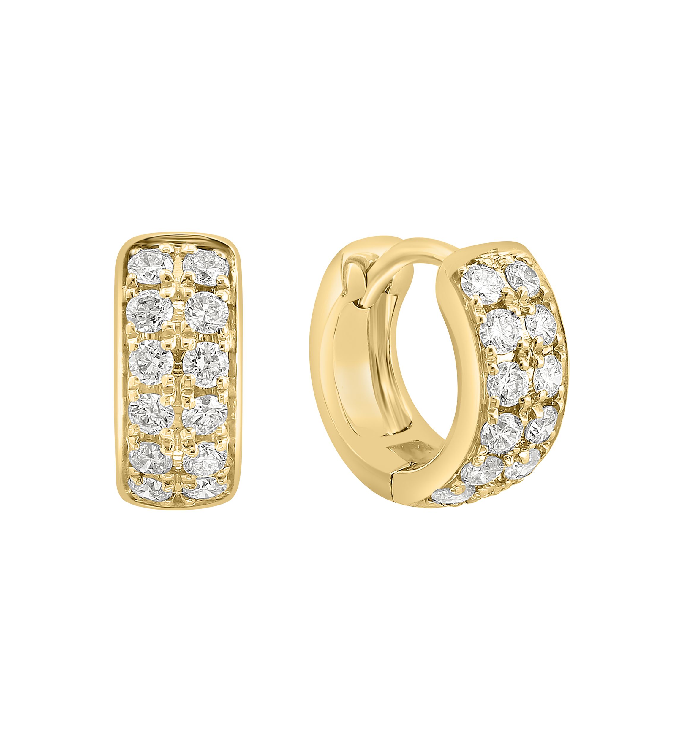 Diamond Hoop Earrings in 14K Yellow Gold