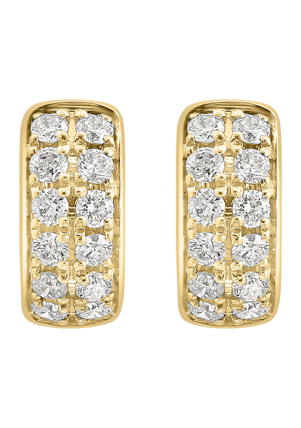 Diamond Hoop Earrings in 14K Yellow Gold