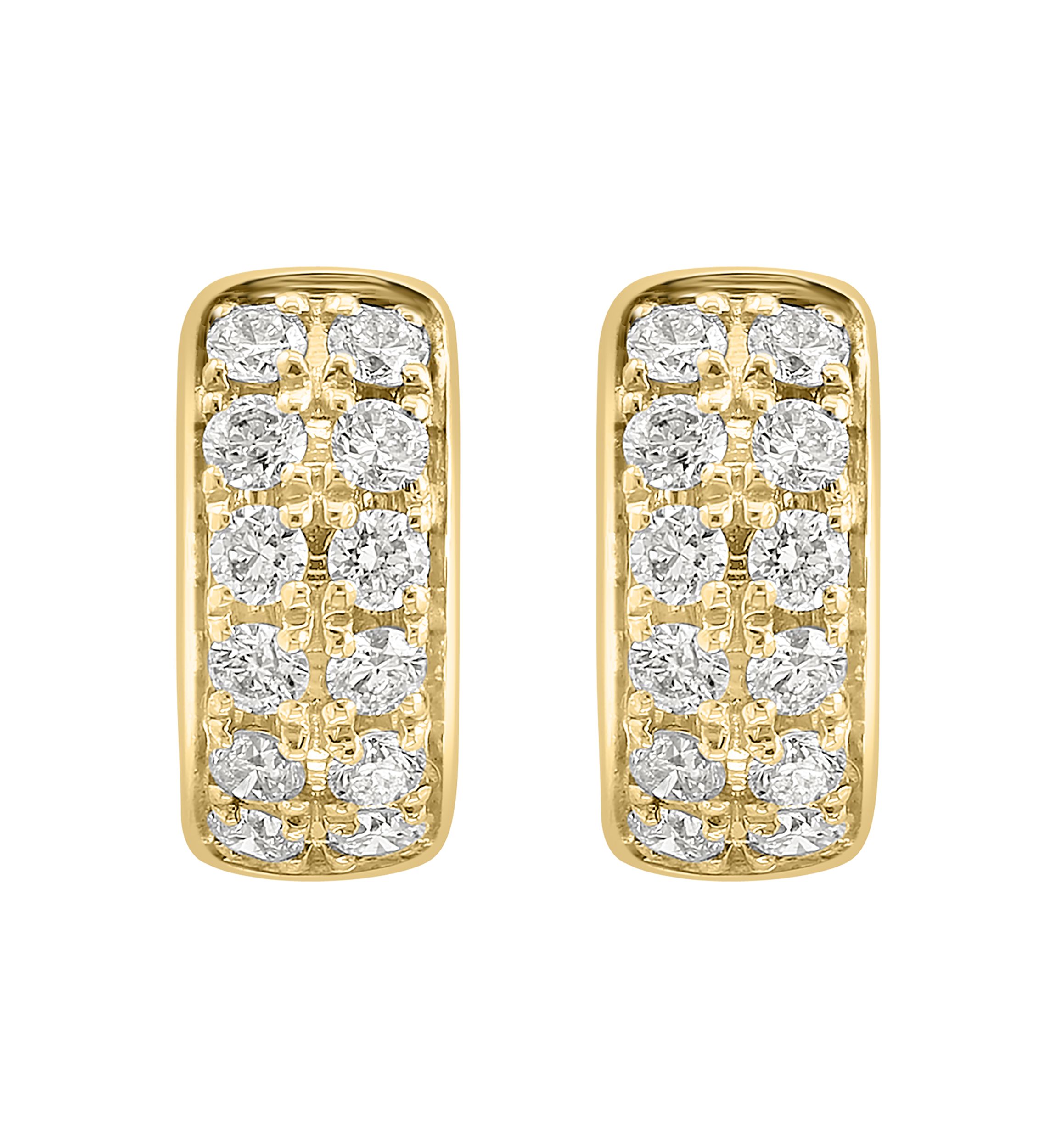 Diamond Hoop Earrings in 14K Yellow Gold