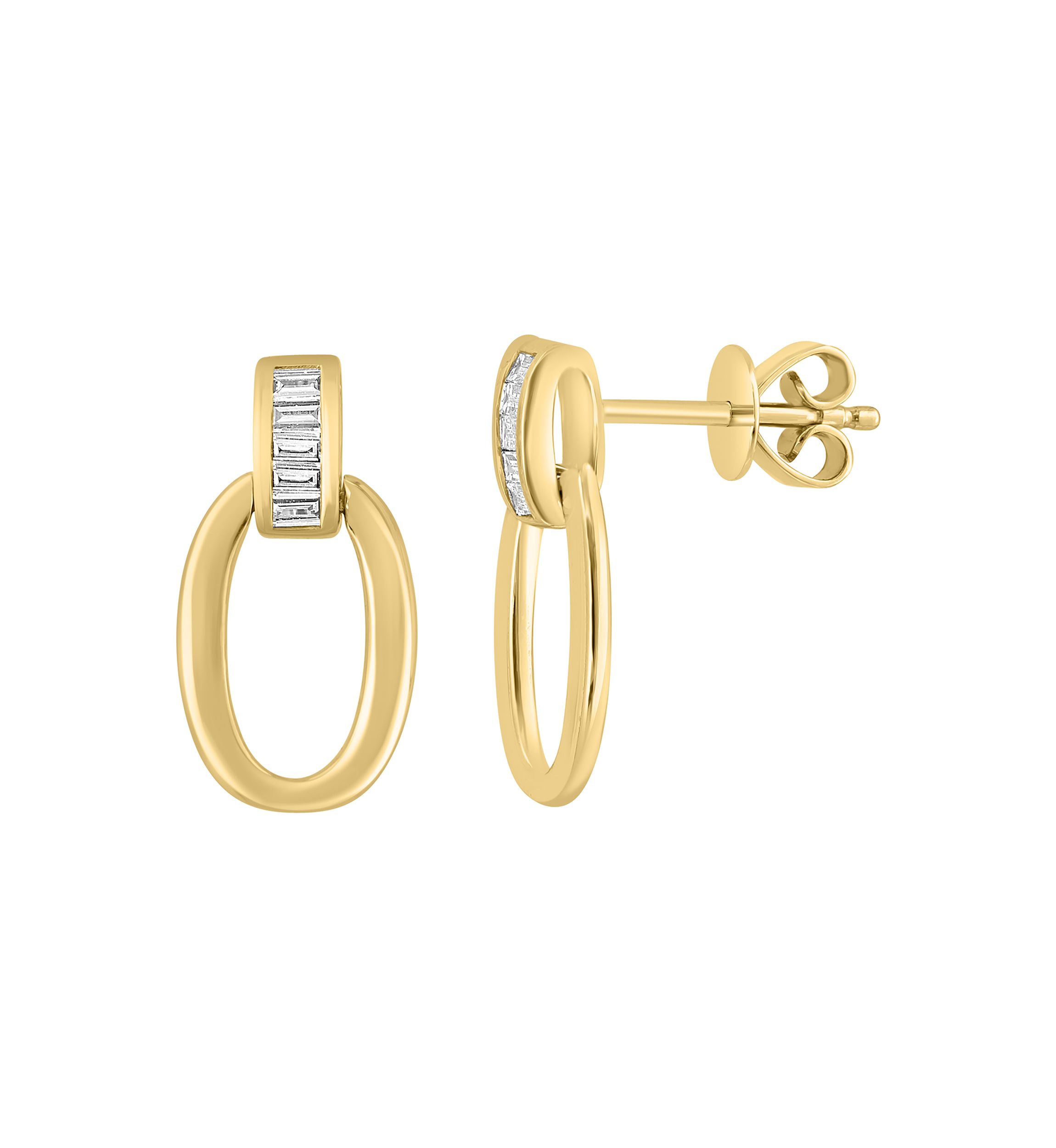  14K Yellow Gold Diamond Earrings