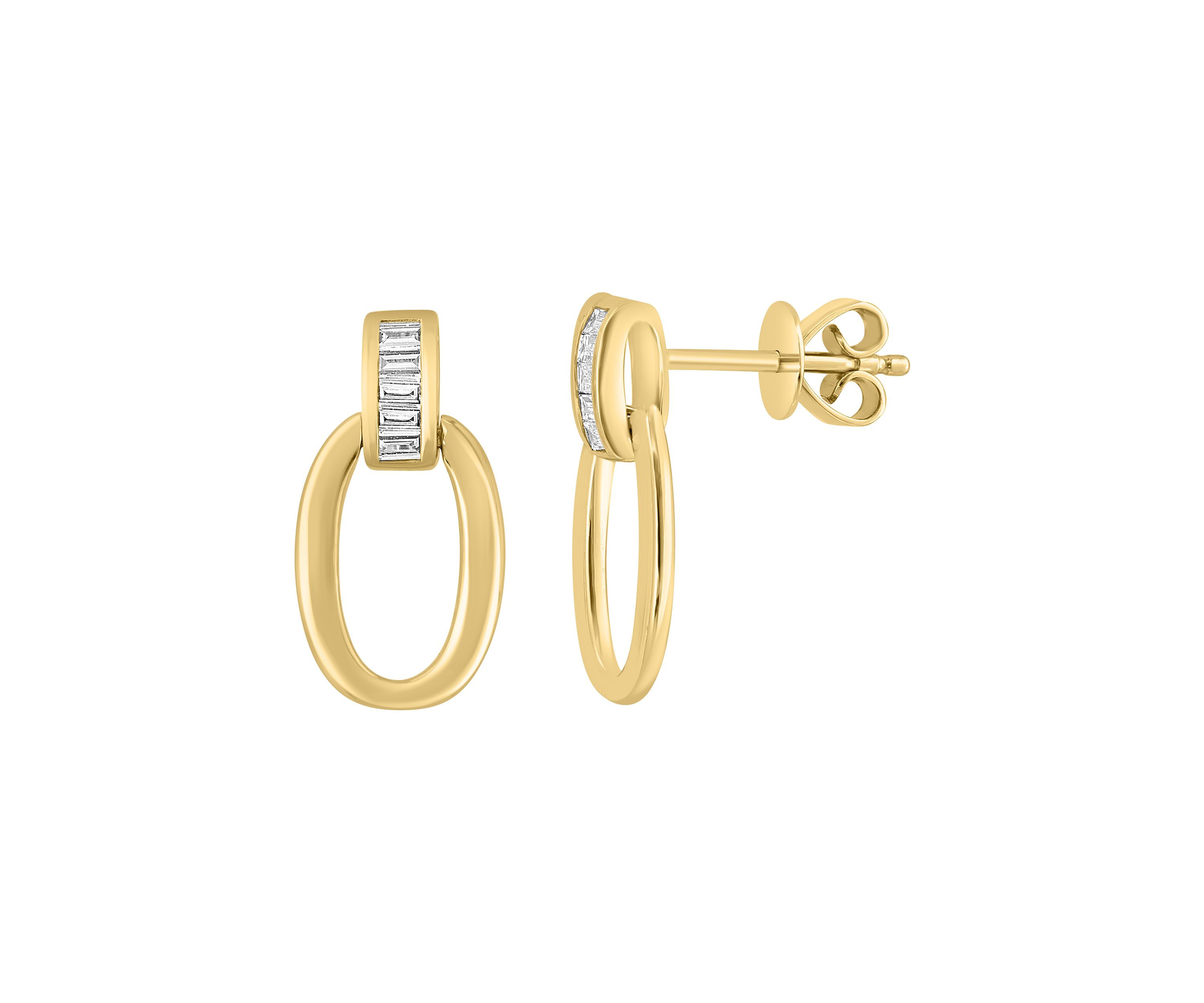 14K Yellow Gold Diamond Earrings