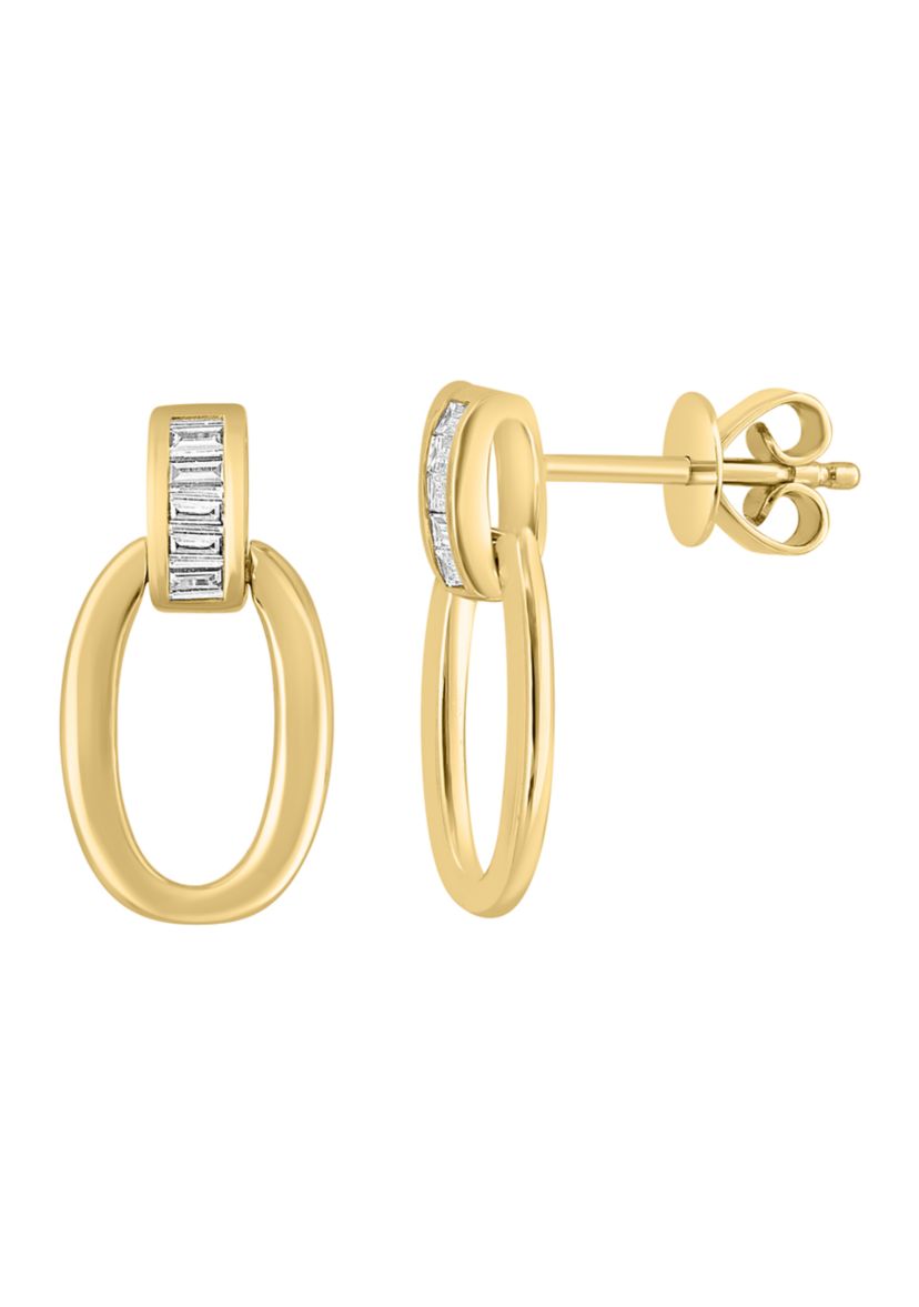  14K Yellow Gold Diamond Earrings