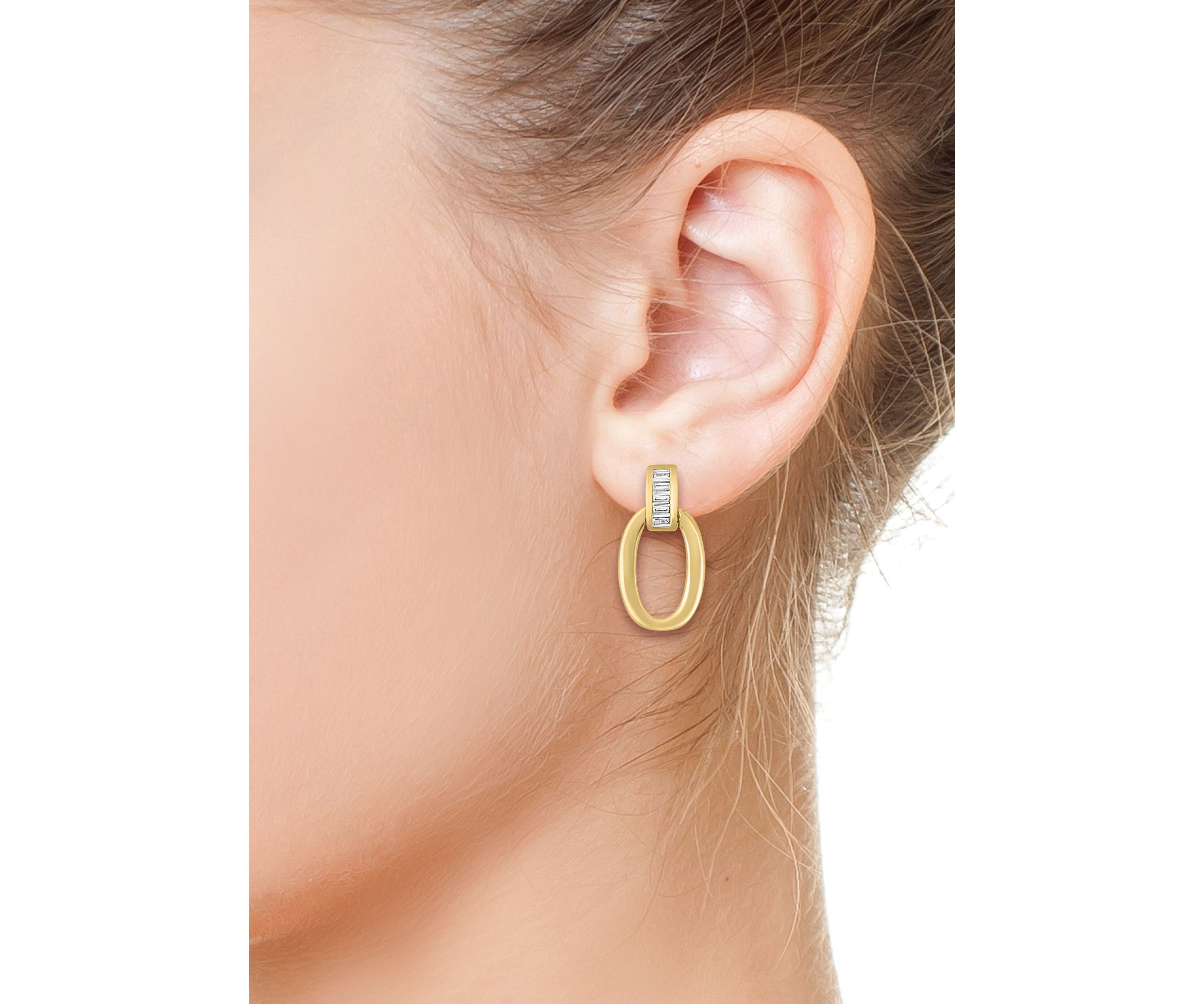  14K Yellow Gold Diamond Earrings