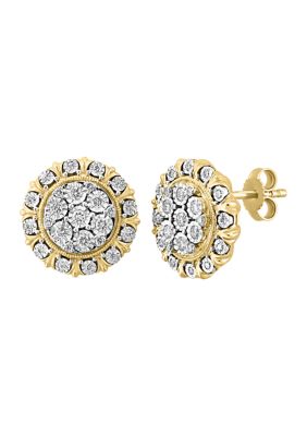 Effy Diamond Earrings In 14K Two Tone Gold