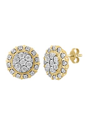 Effy Diamond Earrings in 14K Two Tone Gold