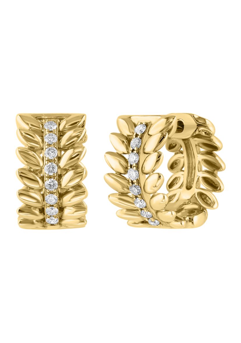 1/5 ct. t.w. Diamond Huggie Hoop Earrings in 14K Yellow Gold