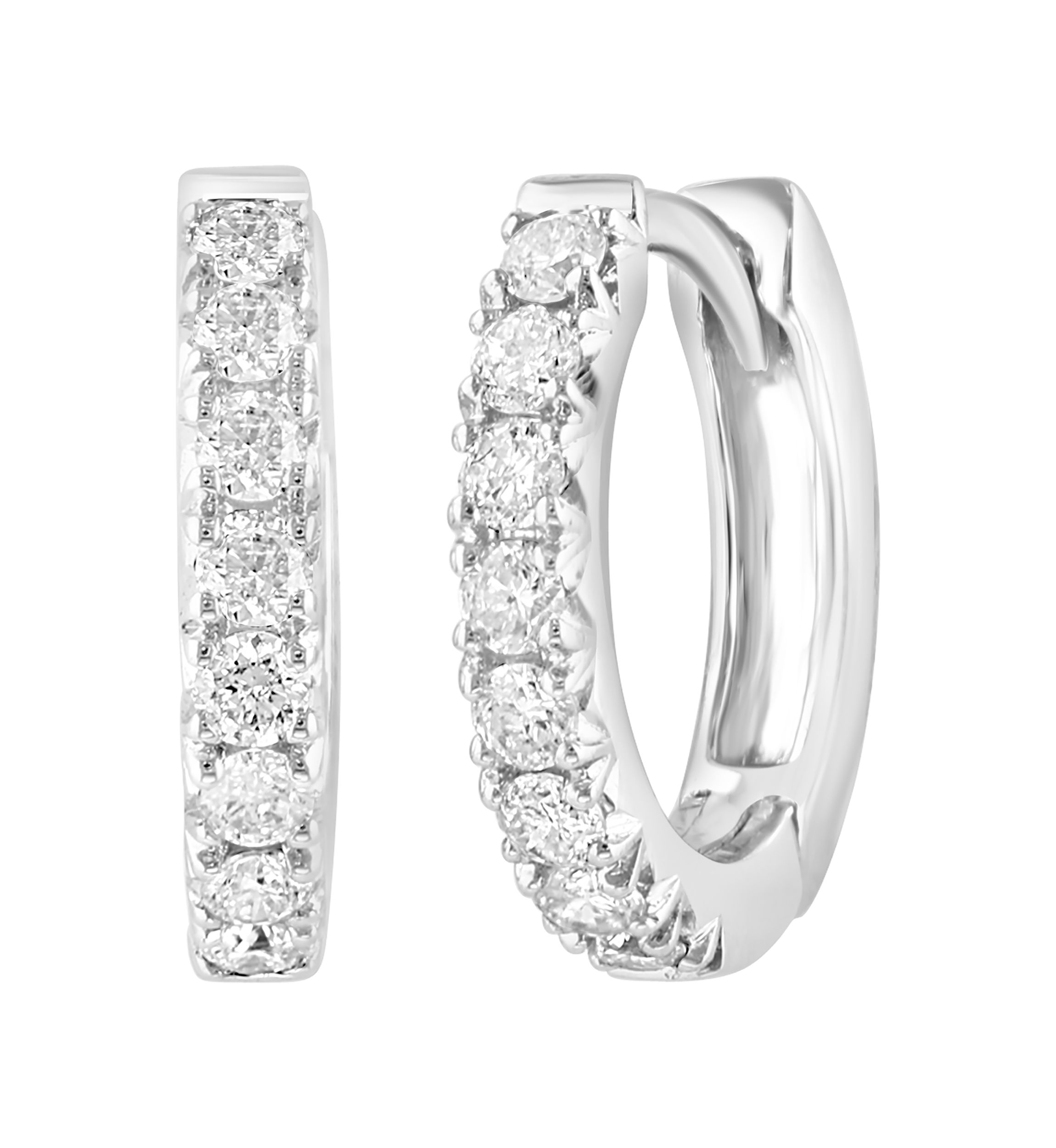 1/3 ct. t.w. Diamond Hoop Earrings in Sterling Silver