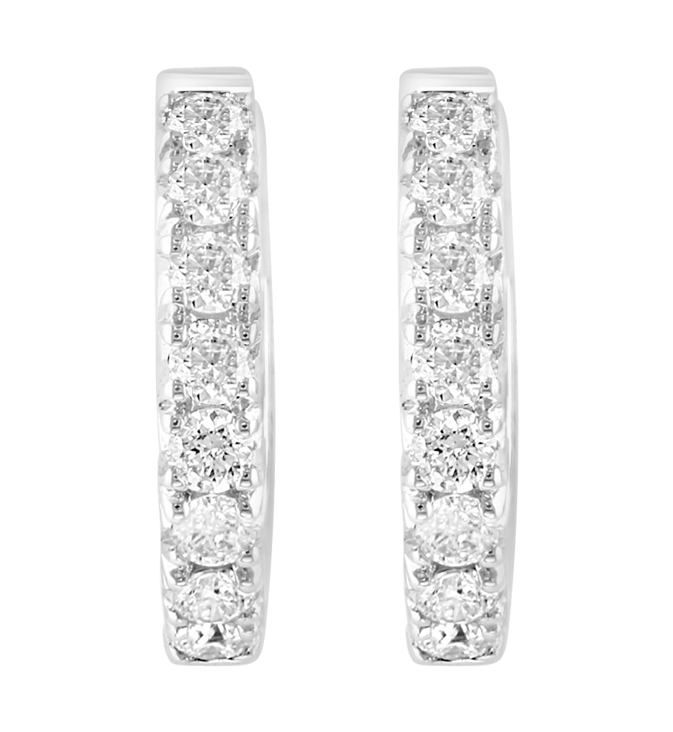 1/3 ct. t.w. Diamond Hoop Earrings in Sterling Silver