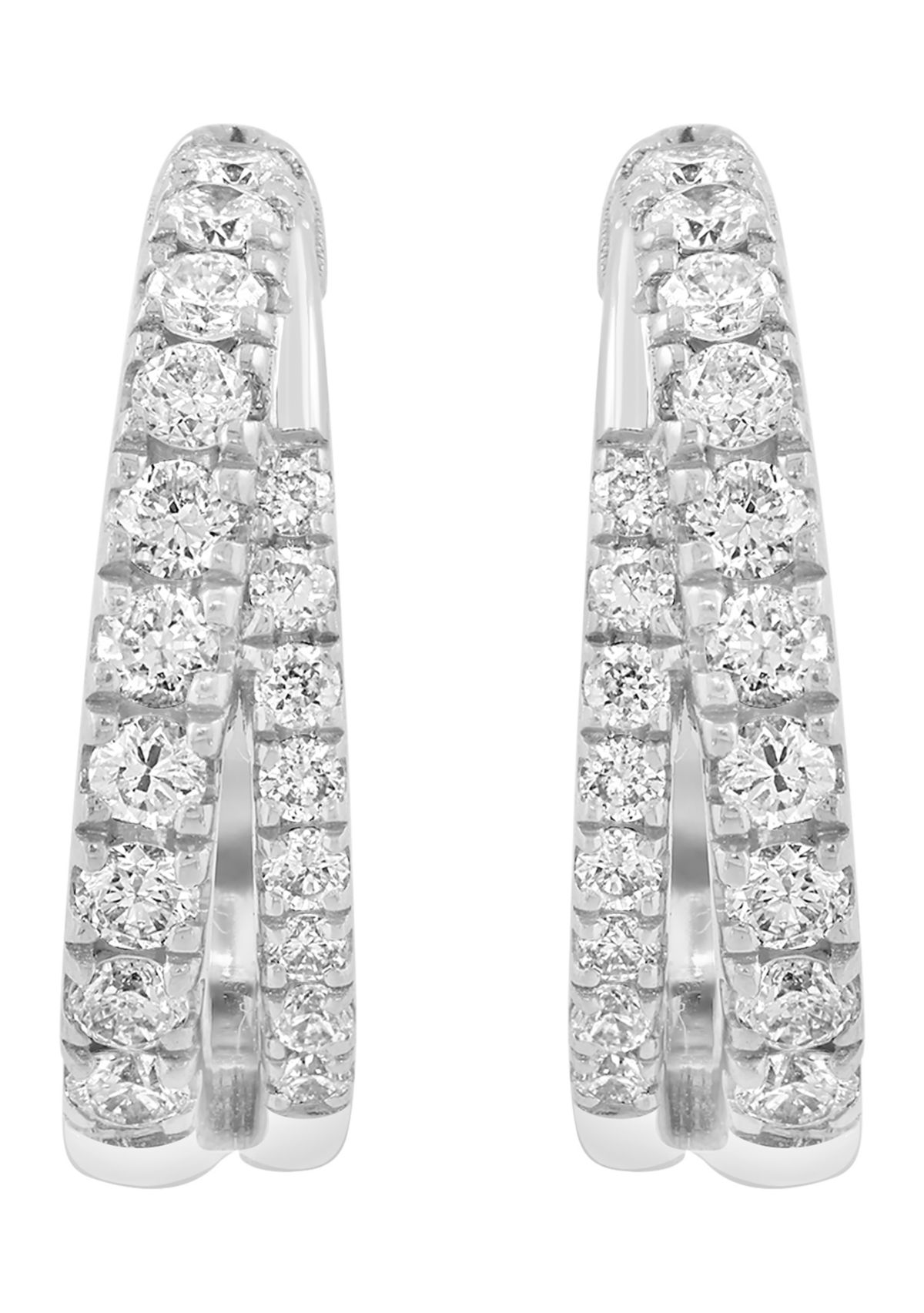 14K White Gold Diamond Earrings