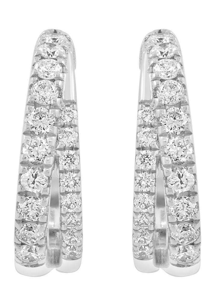 14K White Gold Diamond Earrings