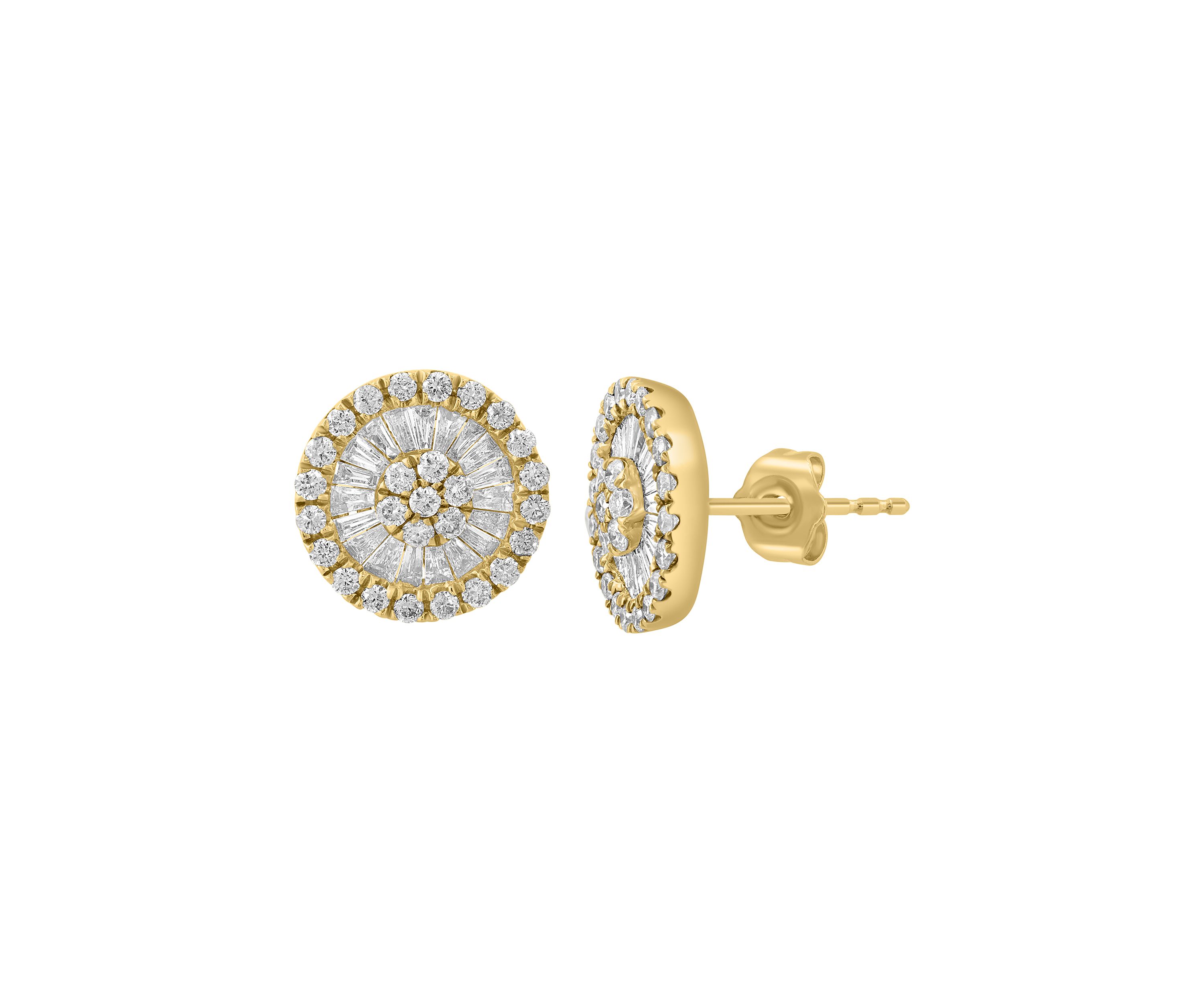  14K Yellow Gold Diamond Earrings