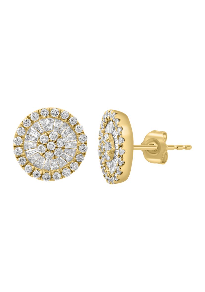  14K Yellow Gold Diamond Earrings