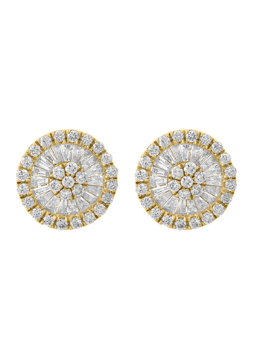  14K Yellow Gold Diamond Earrings