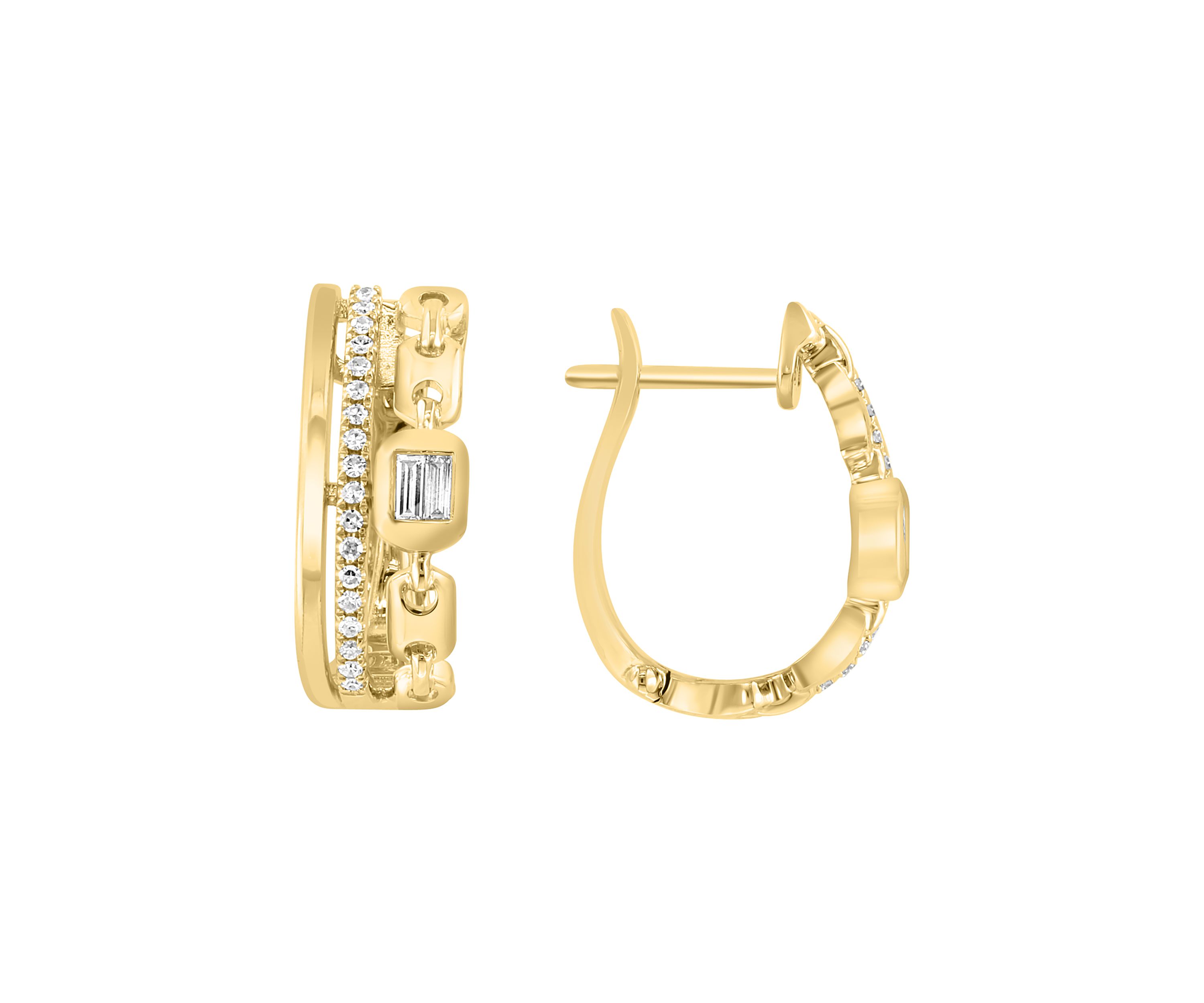 14K Yellow Gold Diamond Earrings
