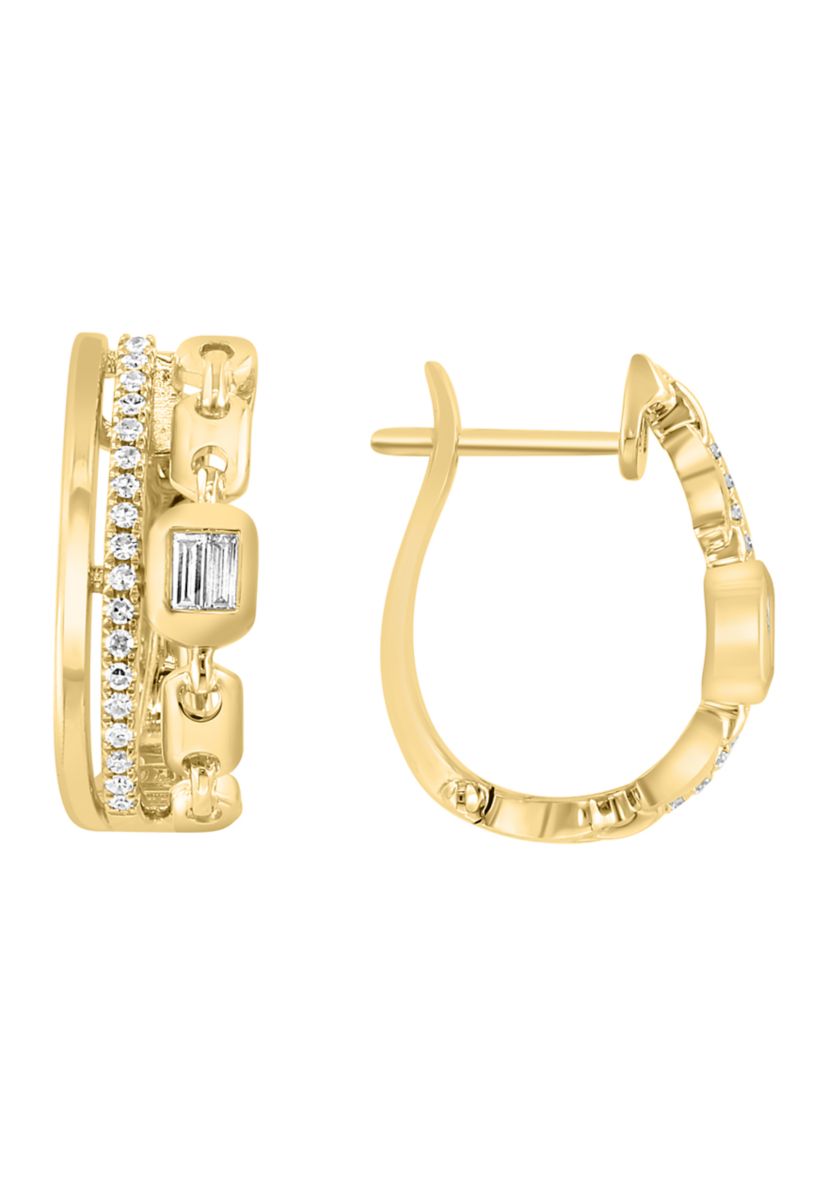 14K Yellow Gold Diamond Earrings