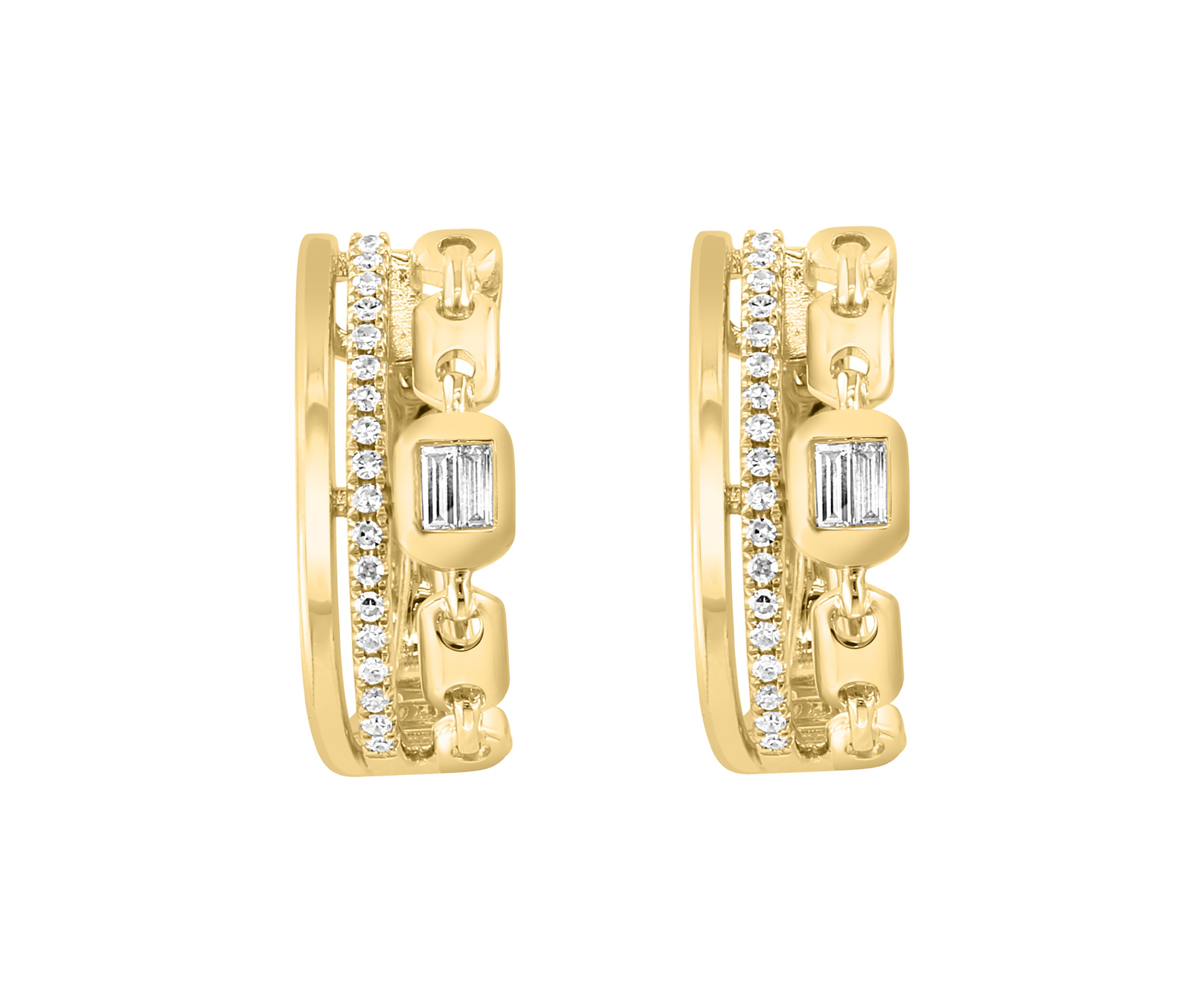14K Yellow Gold Diamond Earrings