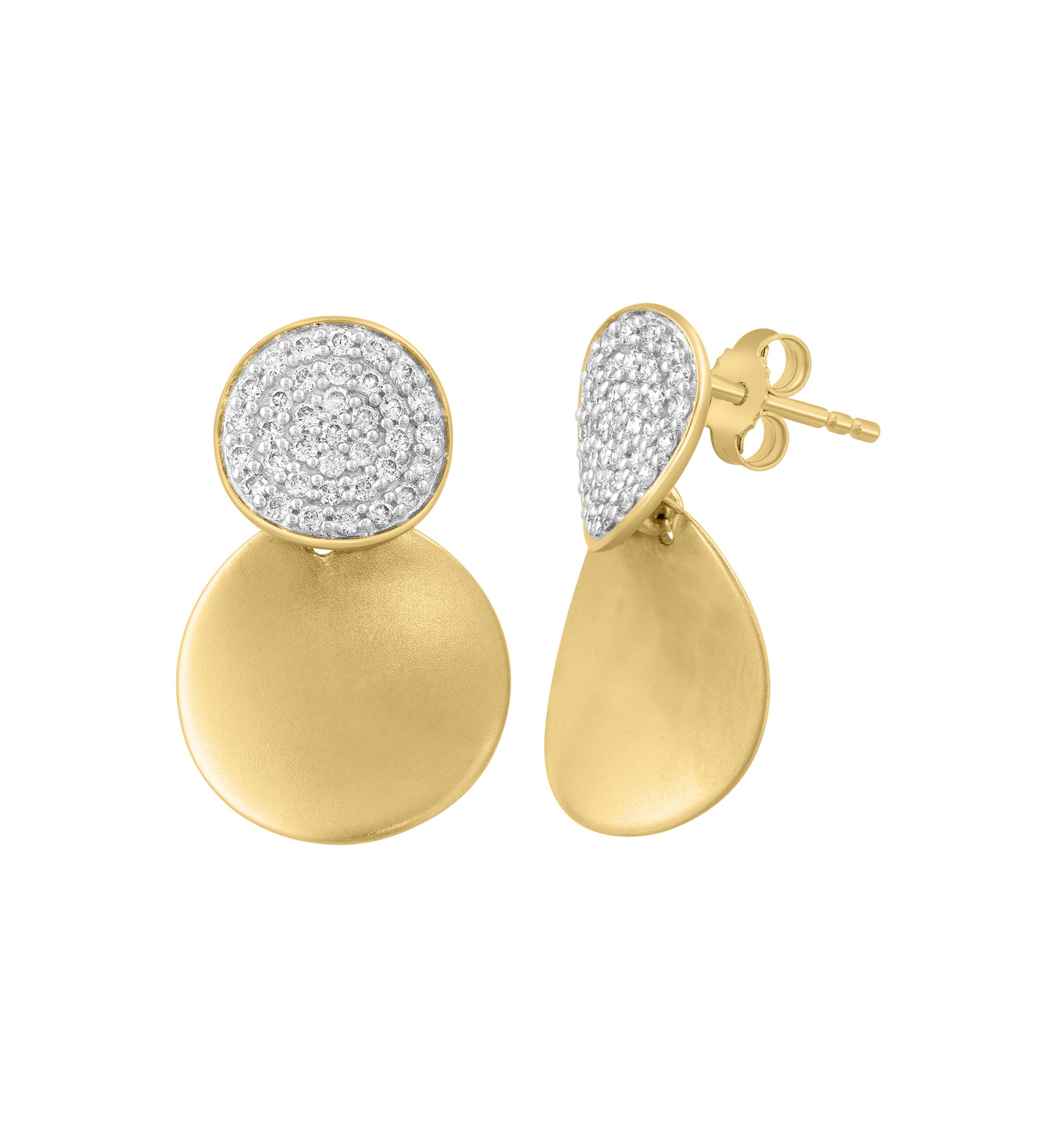 14K Yellow Gold Diamond Earrings
